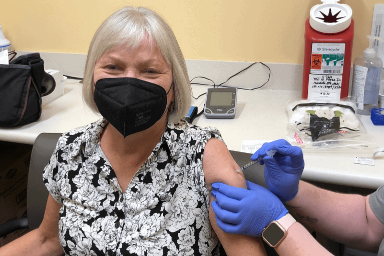 Kathleen H. Harriman Receiving Vaccine