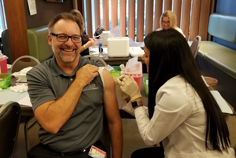 Jeffrey A. Goad getting vaccinated