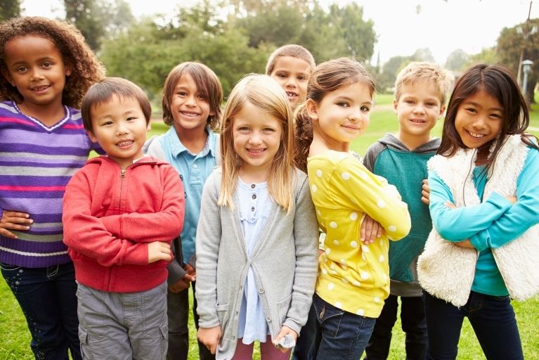 Young Children smiling in a group