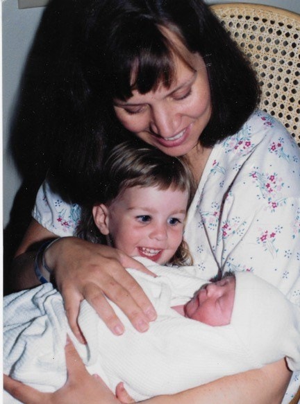 Patsy Stinchfield with newborn daughter