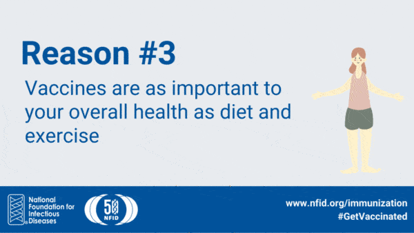 Reason #3 Vaccines are as important to your overall health as diet and exercise