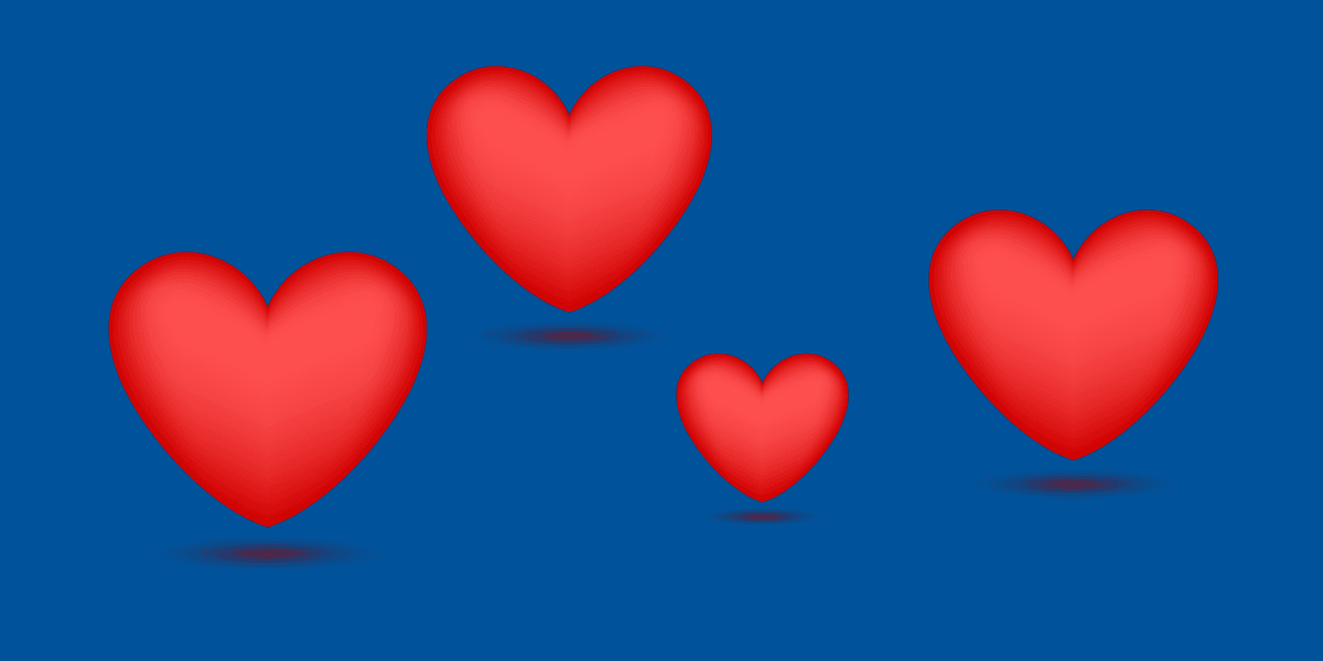 Repeating heart icons