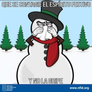 Cartoon of a snowman with a cold
