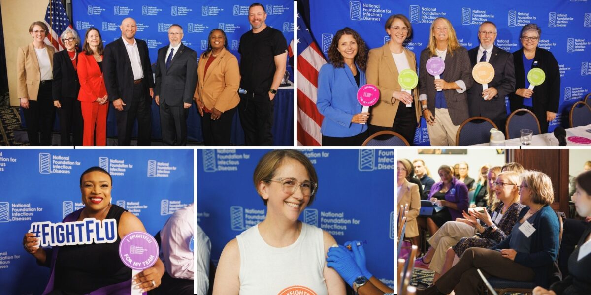 Collage of photos from 2026 NFID respiratory season news briefing