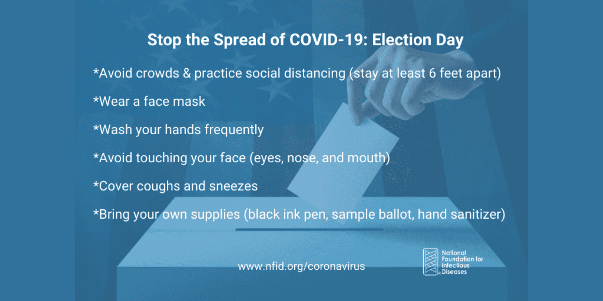 Imagen del día de las elecciones COVID_Featured Evite la propagación del COVID-19 el día de las elecciones