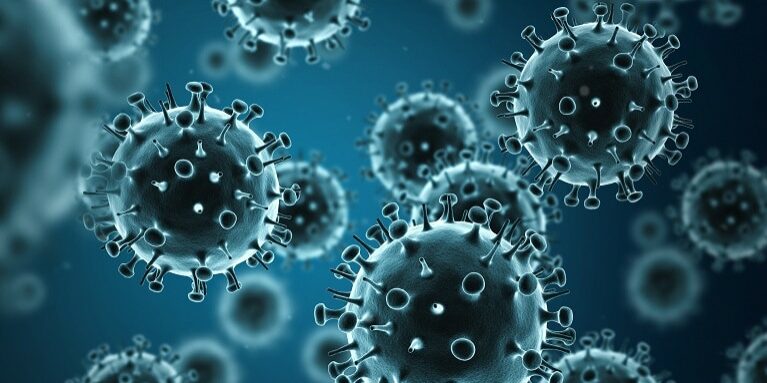 Influenza Virus H1N1 Render of Flu (Influenza)