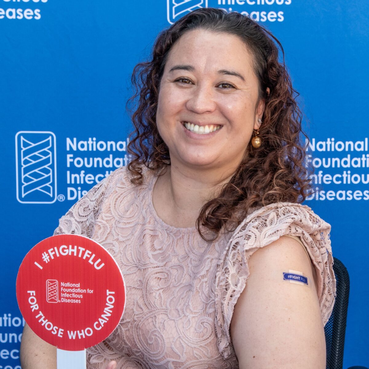Joanna Colbourne receiving her annual flu vaccination