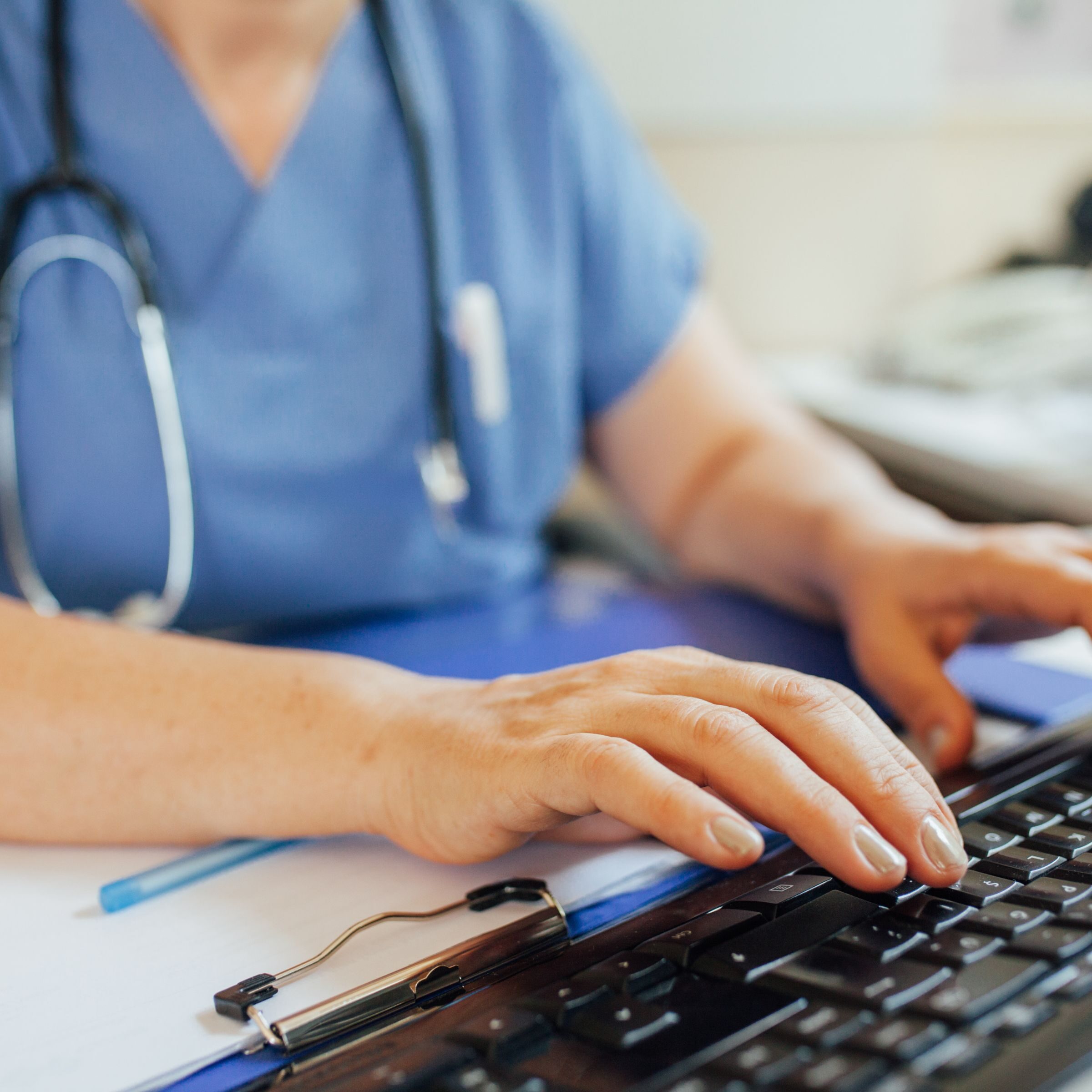Nurse at computer