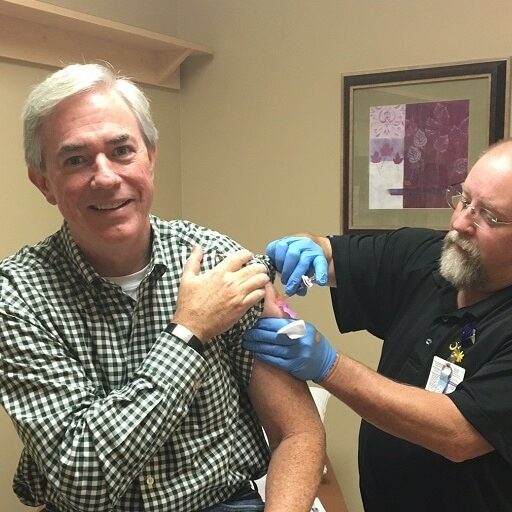 Kevin Rooney Receiving Vaccine