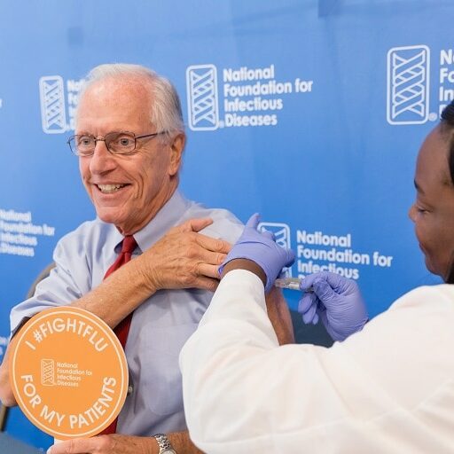 William Schaffner Receiving Vaccine