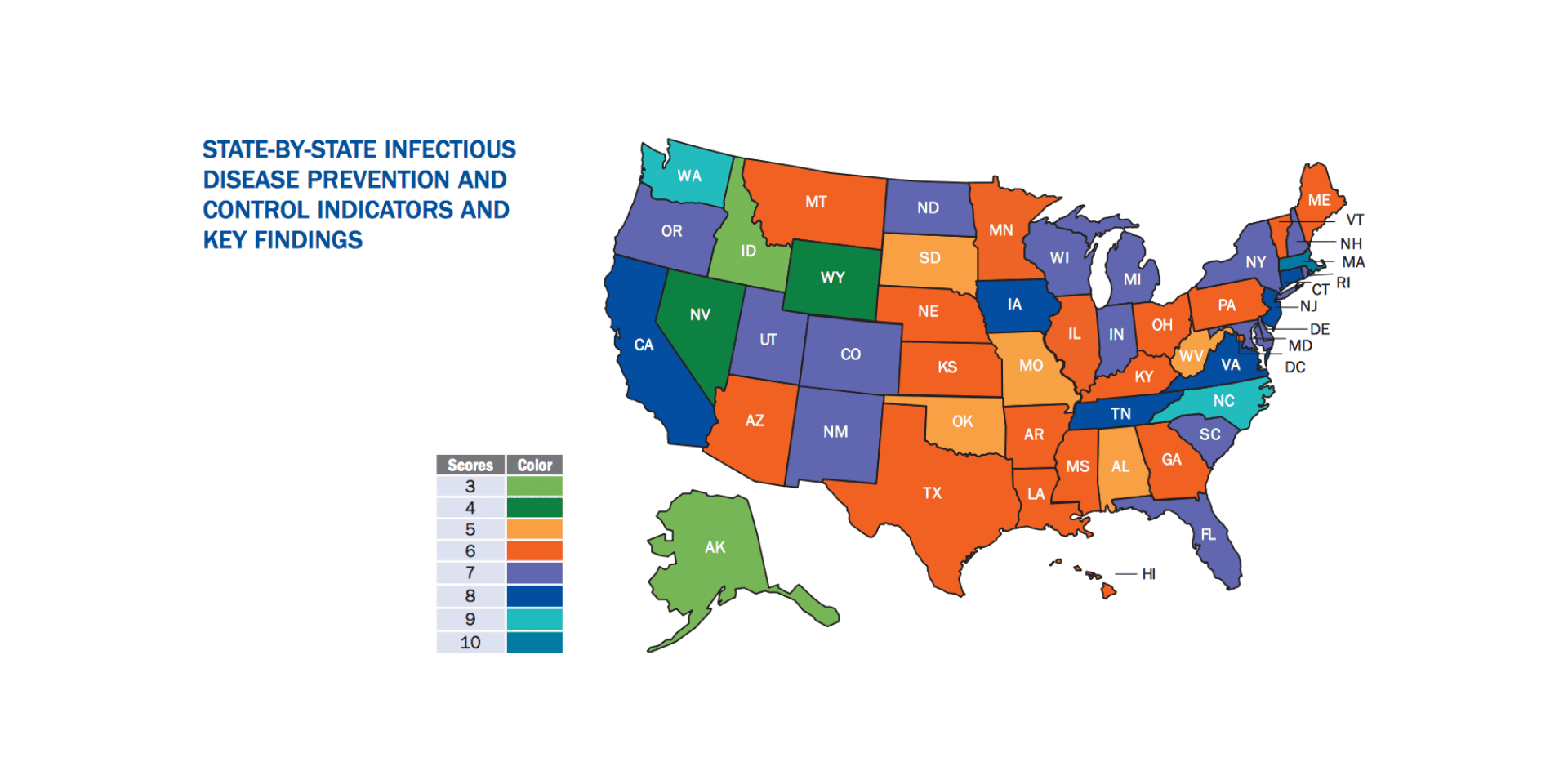 State-by-state infections in 2017