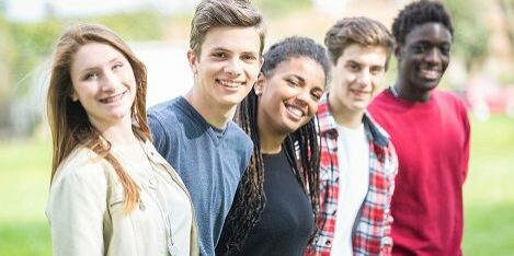 Multiethnic Group of Teenagers Outdoor Multiethnic Group of Teenagers Outdoor